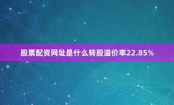 股票配资网址是什么转股溢价率22.85%